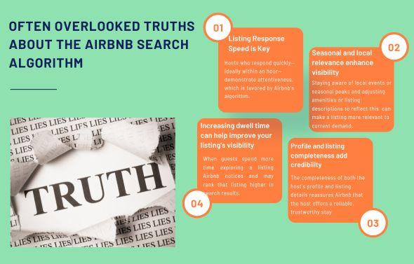 This infographic addresses 4 truths about Airbnb's search algorithm that are often overlooked.