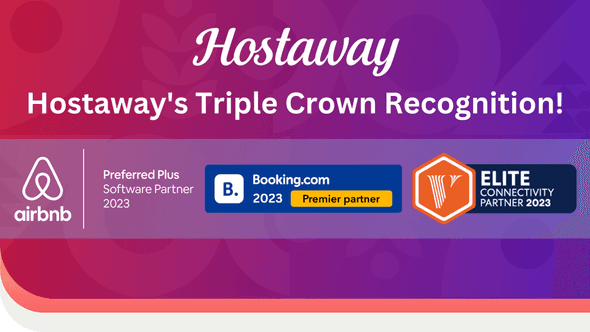 Image depicting the Hostaway Triple Crown recognition award, symbolizing excellence in hospitality and service.
