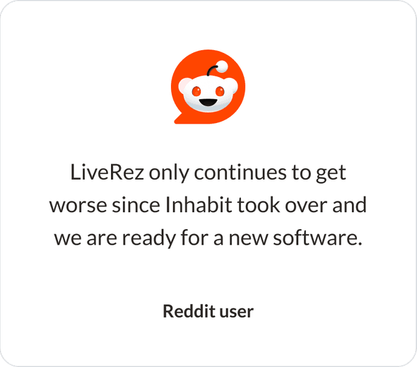 Negative Reddit Review of LiveRez After Inhabit Takeover

