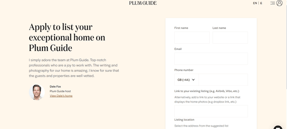 Plum Guide Host Login