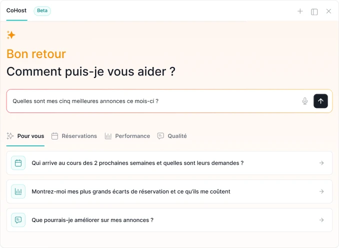 Pose de question à l'interface CoHost