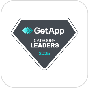 GetApp 2025 award badge - Hostaway short-term rental management platform recognition